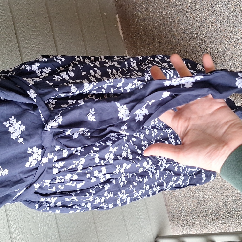 NWT Ann Taylor Embroidered Floral Mido Dress Navy Blue & White Plus Size 16 - Picture 6 of 16